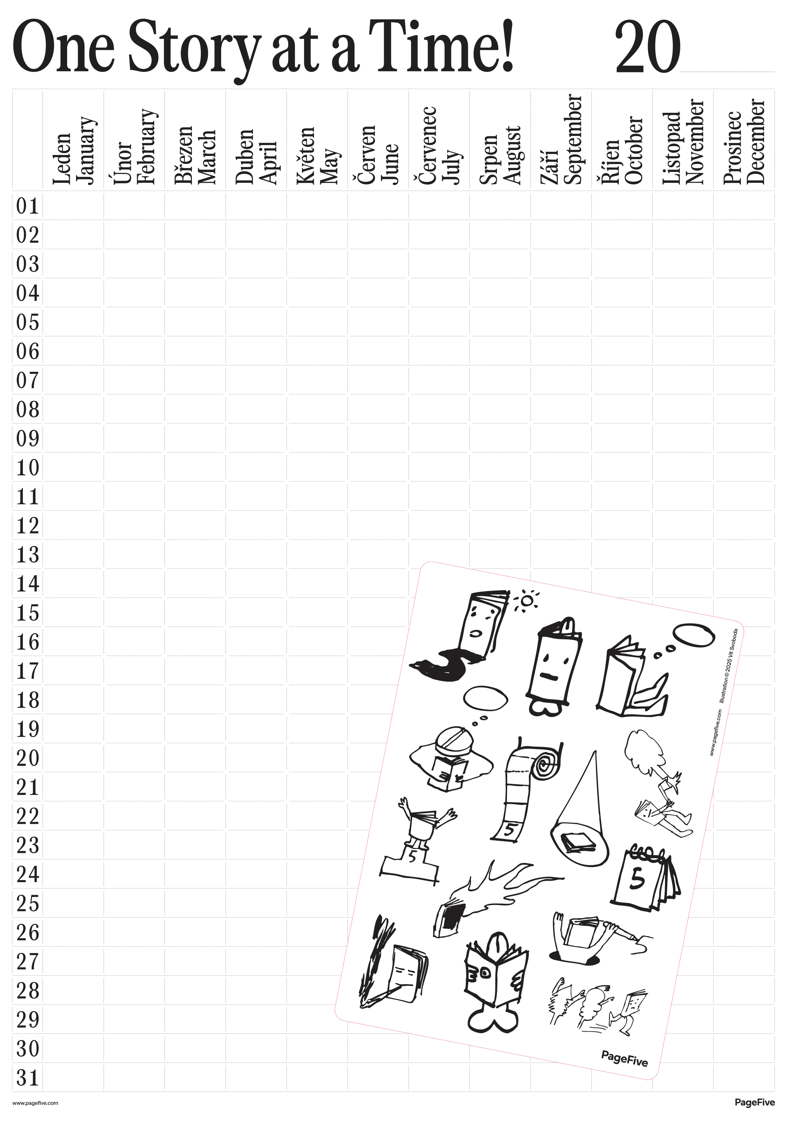 Nedatovaný kalendář se samolepkama